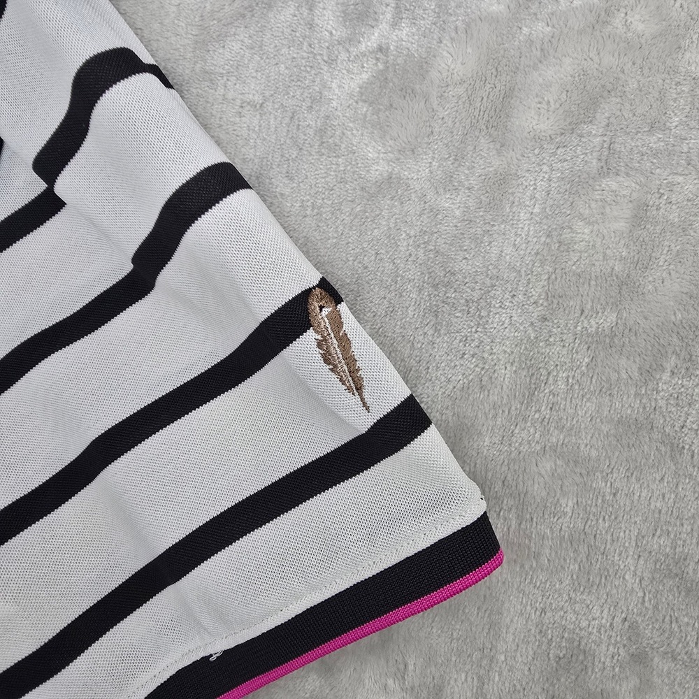 G/FORE Black and White Striped Polo Shirt - Picture 4 of 9